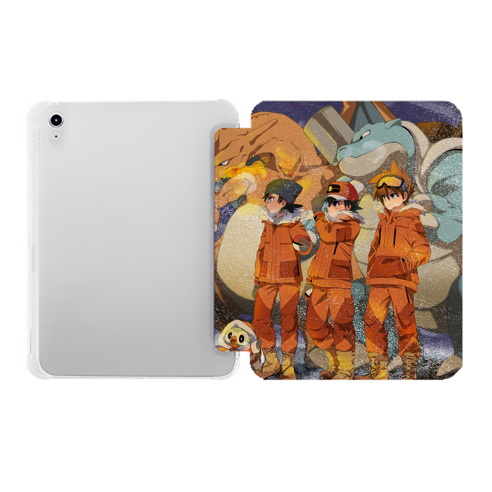 （画像用） ポケットモンスター Pokémon IPad ケース ペン収納付き 三つ折りスタンド PUレザー×シリコン 対応機種9.5/10.5/10.9インチ